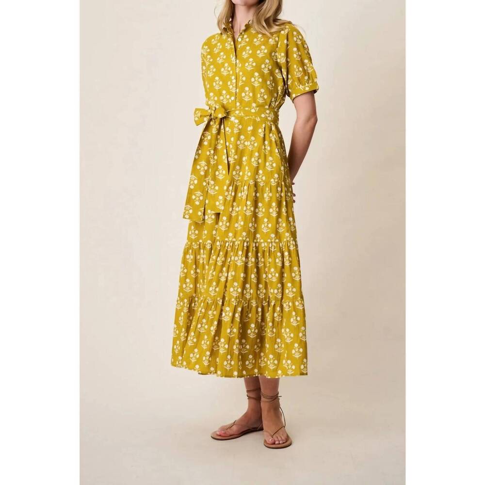 NEW MAREA short sleeve shirt dress in daffodil